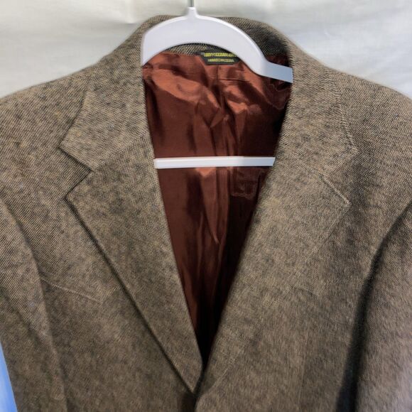 Pagano West Men’s Smoking Jacket Size 38L Brown Wool Going Out Party Event Fun - Picture 3 of 12